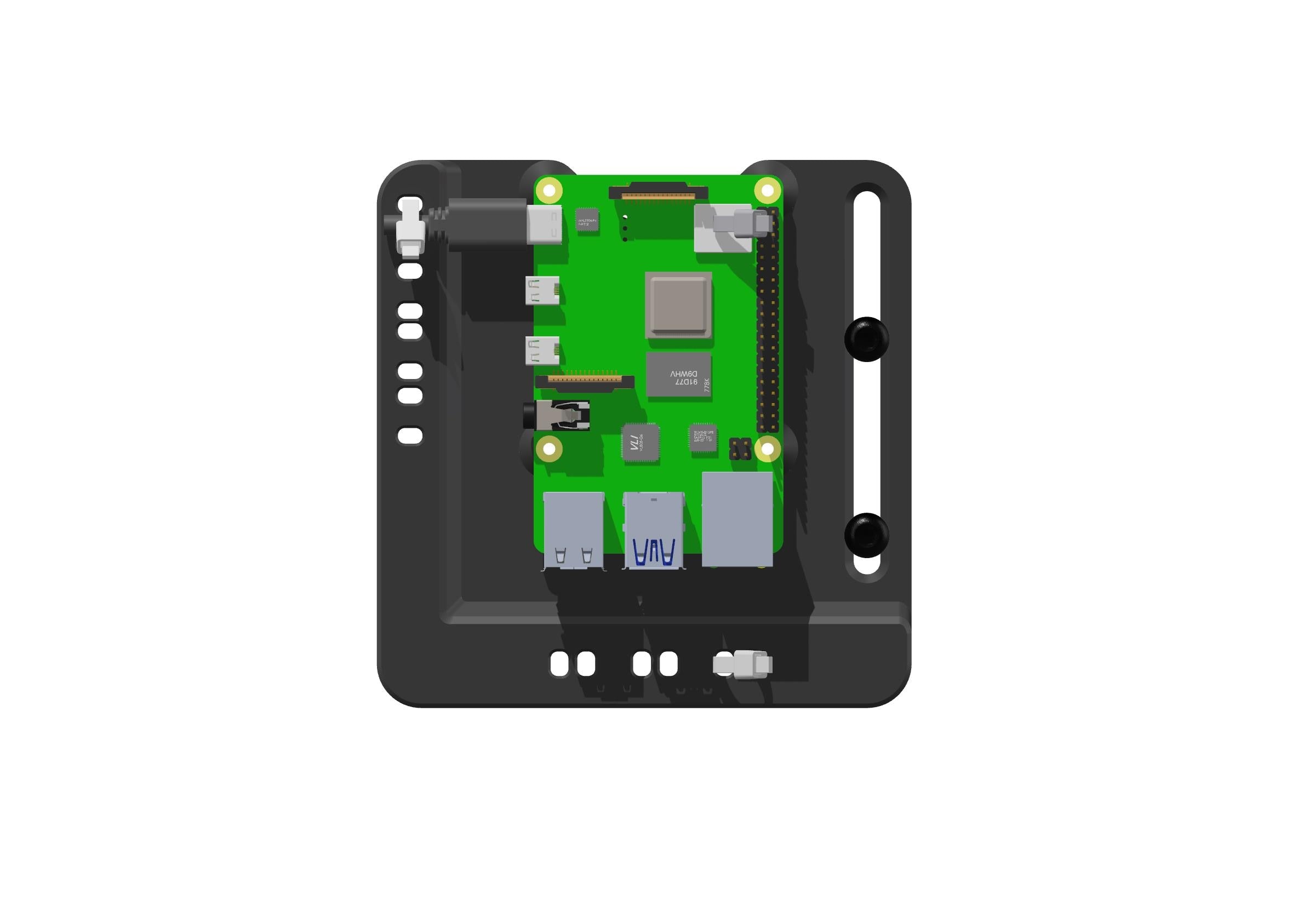 Raspberry Pi 4/5 Universal Mounting Plate Holder with Cable Tie Points | Wall or Surface Mount for Pi Board