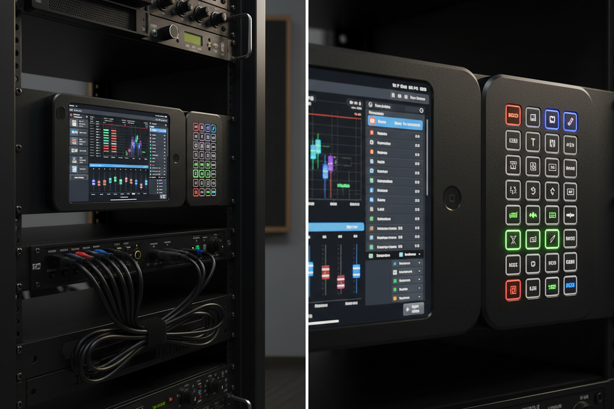 Boost Your Studio Efficiency with the iPad A16 & Stream Deck Module 32 Rack Mount Plate