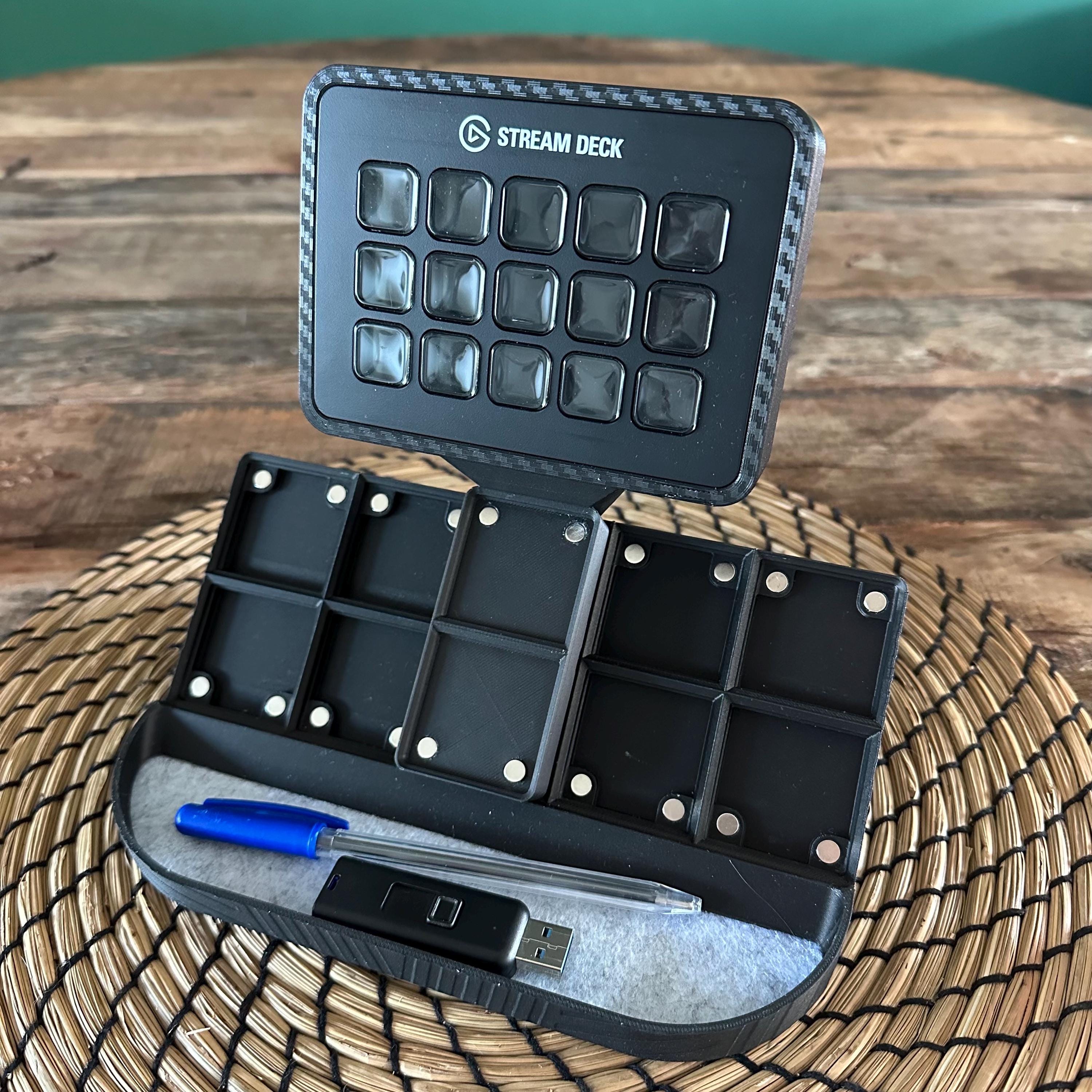 Gridfinity Magnetic Desk Organizer with Portable Buckets | Stream deck 15