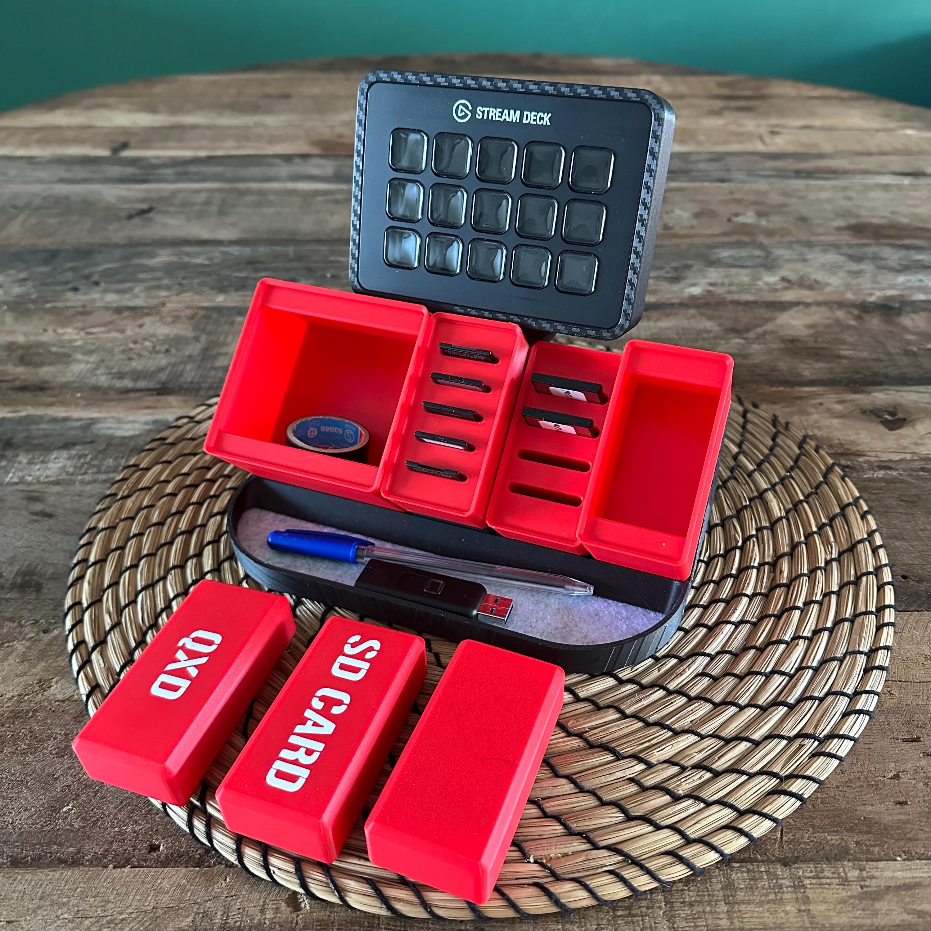 Gridfinity Magnetic Desk Organizer with Portable Buckets | Stream deck 15
