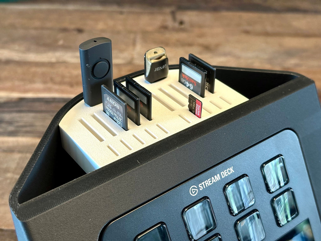 Streamdeck MK2 XL PLUS Stand - Memory card holder and Planter