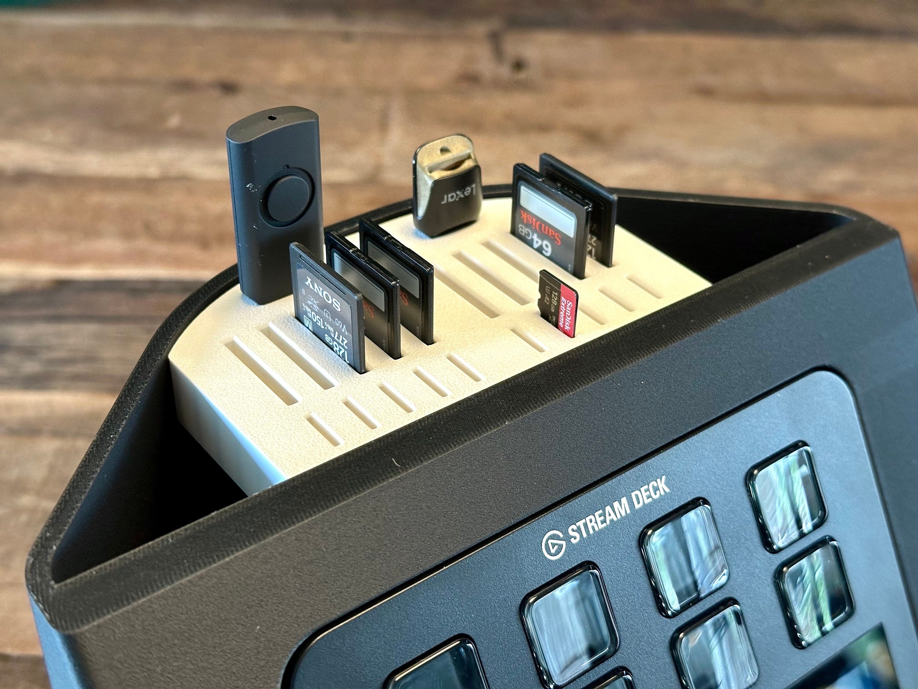 Streamdeck MK2 XL PLUS Stand - Memory card holder and Planter