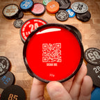 Front Lens Caps | Red | Rubber | Every ø Available | Laser Engraving | Custom Tekst And QR Code