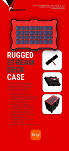 Rugged Stream Deck Case – Fits XL 32 & 15 | Magnetic, Stackable, Kickstand + Companion Ready
