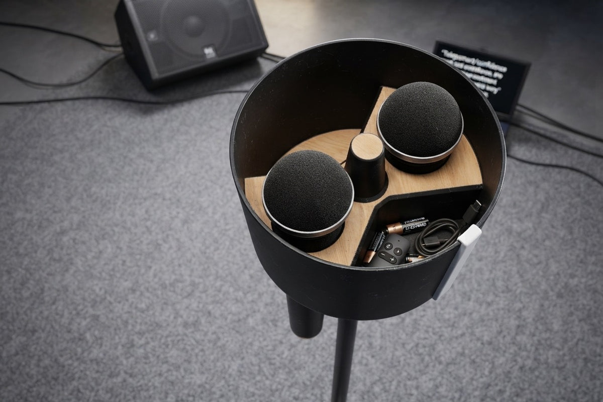 Dual Microphone Holder for Mic Stand, Two Wireless Mic Cradle for Events, Presentations and Live Sound