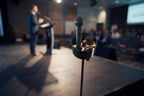Dual Microphone Holder for Mic Stand, Two Wireless Mic Cradle for Events, Presentations and Live Sound
