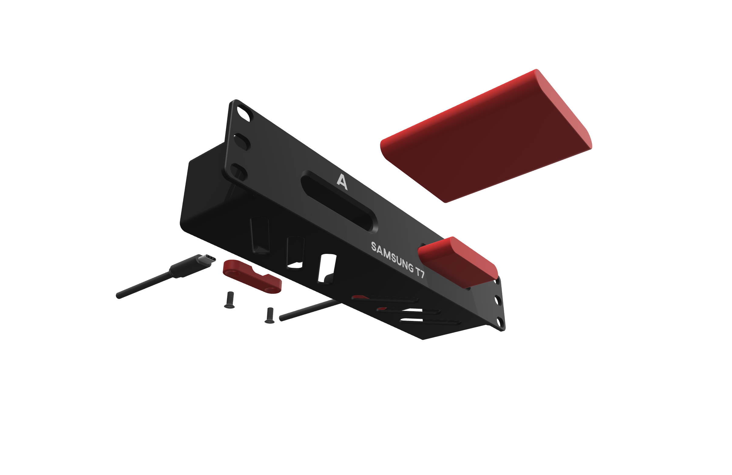 3D Print File | Samsung T7 Dual SSD 10-Inch Rack Panel