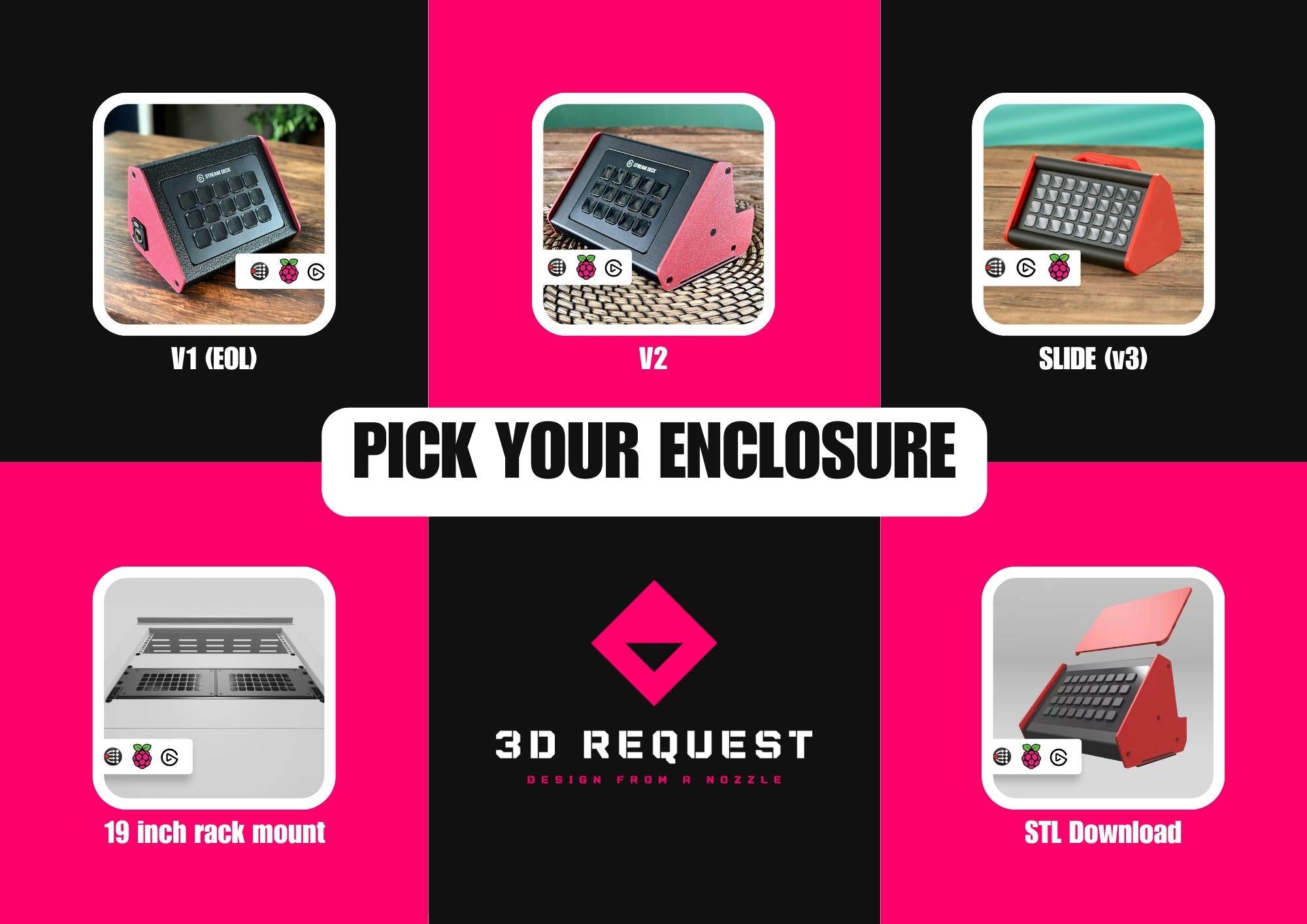 V2 Enclosure StreamDeck MK2 XL Plus and Raspberry Pi | Multimedia controller