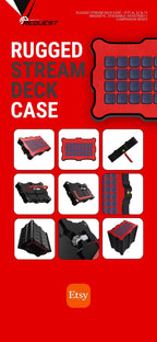 Rugged Stream Deck Case – Fits XL 32 & 15 | Magnetic, Stackable, Kickstand + Companion Ready