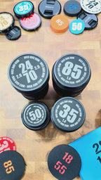 Front Lens Caps | Mat Black | Rubber | Every ø Available | Laser Engraving | Custom Tekst And QR Code